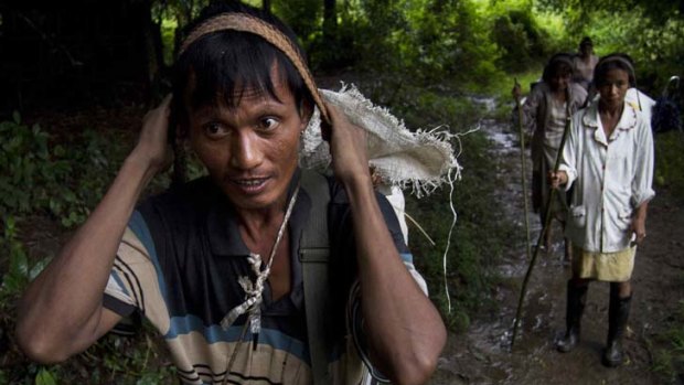 Fleeing troops &#8230; fighting has intensified in Kachin state.