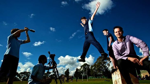 Reaching for the sky: Kingswood High teacher Tim Creighton ran an online crowd-funding campaign to buy camera equipment for his students.