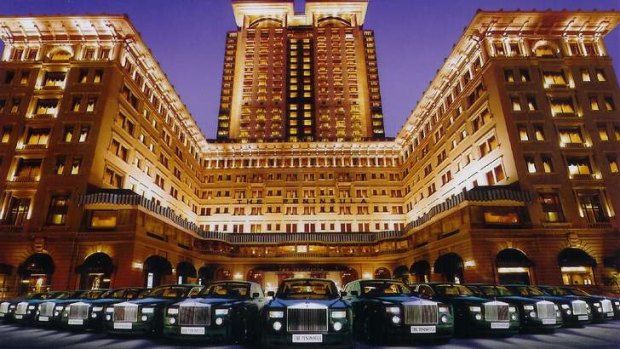 The spectacular facade of the Peninsula Hotel, Hong Kong.