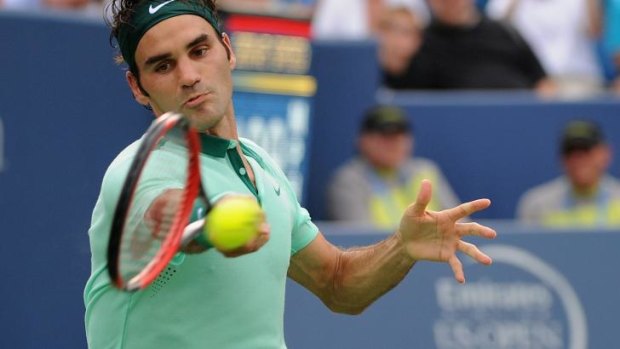 The master of finesse: Roger Federer in action this week at the Western & Southern Open in Cincinnati.