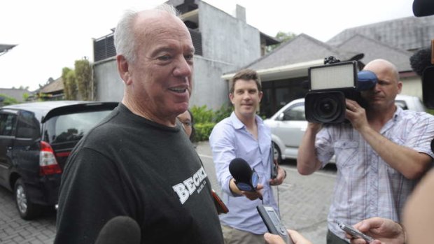 Insistent: Mike Willesee in Bali.