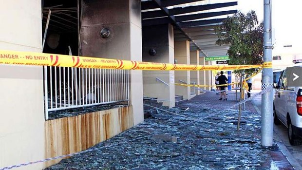 The ruins of Anthony Mundine's Boxa Bar at Hurstville.