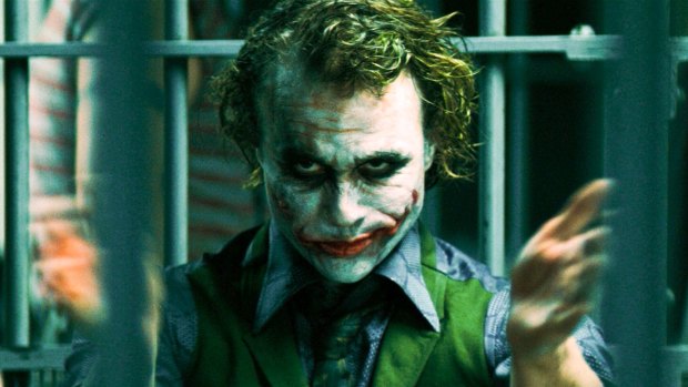 Heath Ledger as The Joker in The Dark Knight. 