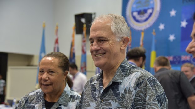 Malcolm Turnbull at the Pacific Islands Forum in Pohnpei, Micronesia.