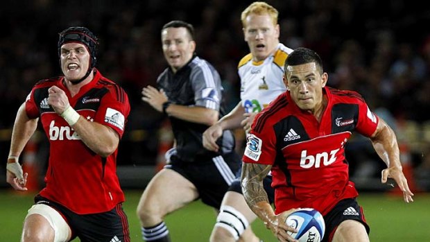 Sonny Bill Williams of the Crusaders on the charge.