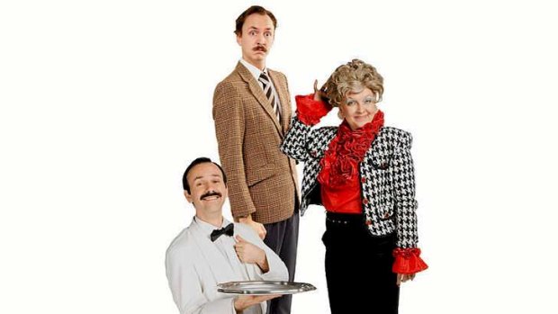 The cast of <i>Faulty Towers</i>.