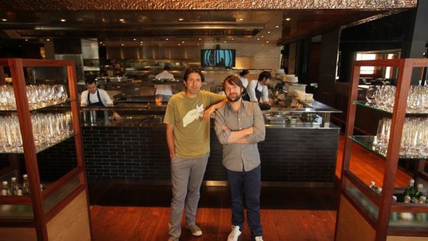 Chefs Ben Shewry (left) and Rene Redzepi at Rockpool restaurant for the Food and Wine Festival.