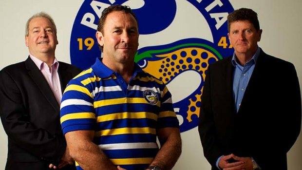 Blue and gold standard &#8230; Ricky Stuart will work alongside Bob Bentley, left, and Ken Edwards to make the Eels a force again.