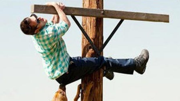 "Oklahoma!" Johnny Knoxville screams out the safety word as a dog chomps into his behind in Jackass 3D.