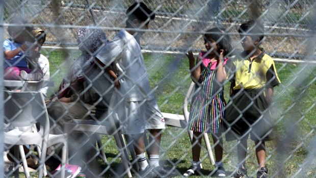 Child refugees at Villawood Detention Centre, Sydney.