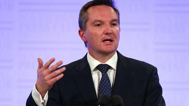 "This government's values tell them it is OK to [send] cheques for $50,000 to millionaires who have a baby while cutting the pension": Chris Bowen, shadow treasurer.