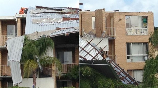 The Canning Highway units were badly damaged in Sunday night's storm. 