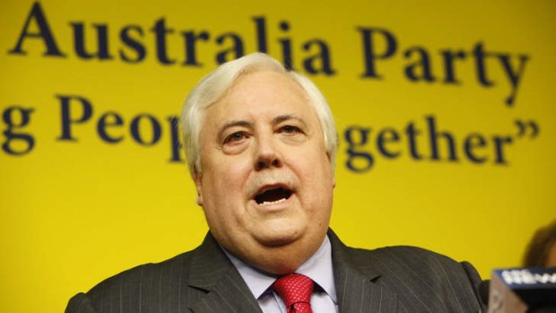 Clive Palmer launching his new Uniting Australian Party in Brisbane.