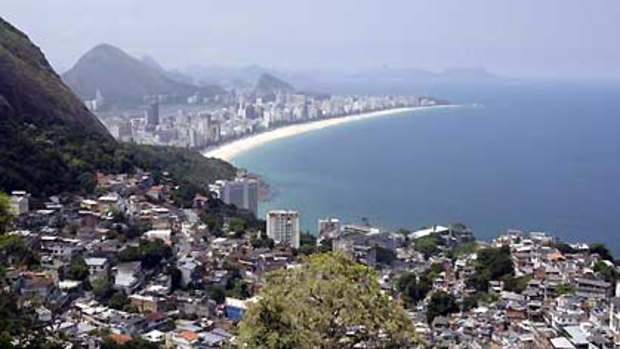 The Vidigal slum in Rio de Janeiro.