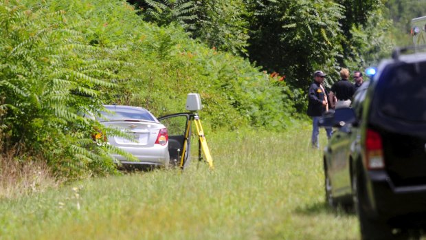 The car of suspected gunman Vester Flanagan in Fauquier County, Virginia.