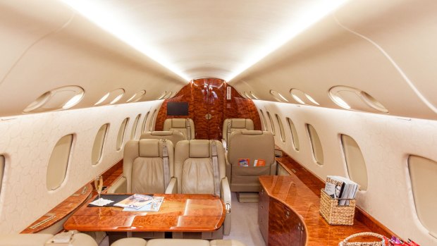 The Legacy 600 jet can carry 13 passengers.