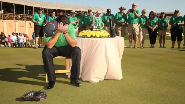 Relief: The win sinks in for Steven Bowditch.