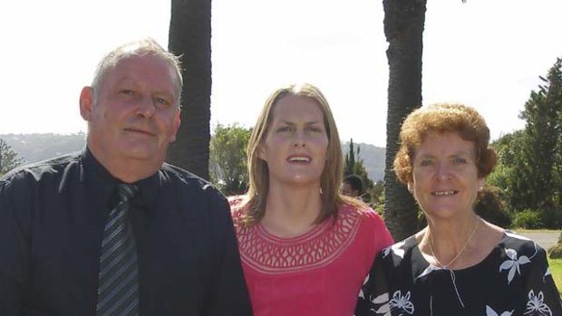 Kaye Nicholls with her husband Joe and daughter Donna.