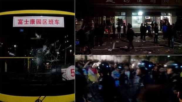 Images circulated on Chinese social network Weibo that purport to show the Foxconn riot.