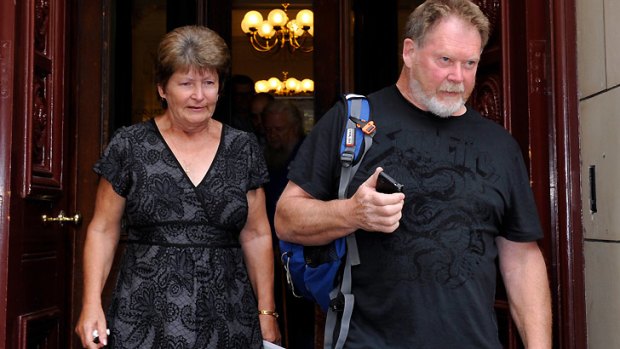 Peter Rule's siblings, Stella McNaughton and Mark Rule, outside the Melbourne Supreme Court in April.