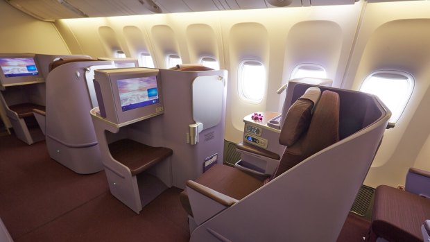 Roomy: Thai Airways business class on a 777.