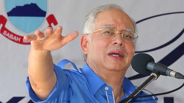 On the campaign trail: Malaysia's Prime Minister Najib Razak.