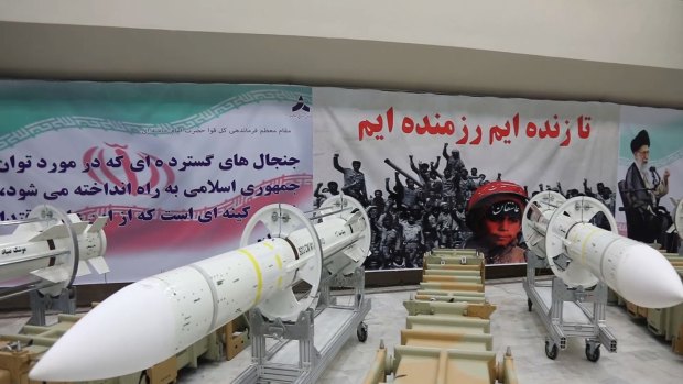 This picture released by the official website of the Iranian Defense Ministry  shows Sayyad-3 air defence missiles during inauguration of its production line at an undisclosed location.