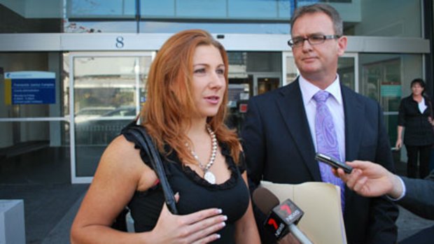 Megan Brooks outside Fremantle Magistrates Court during a previous court appearance.