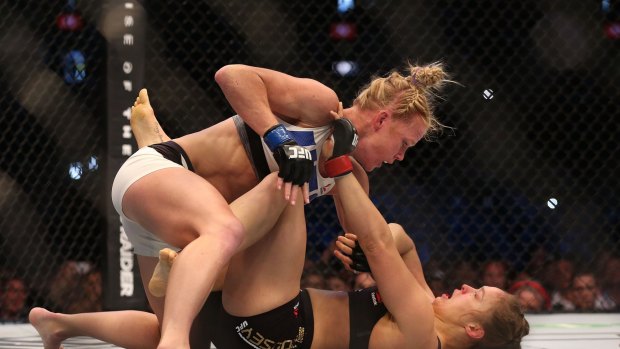 Ronda Rousey was put on the canvas during her Melbourne fight with Holly Holm