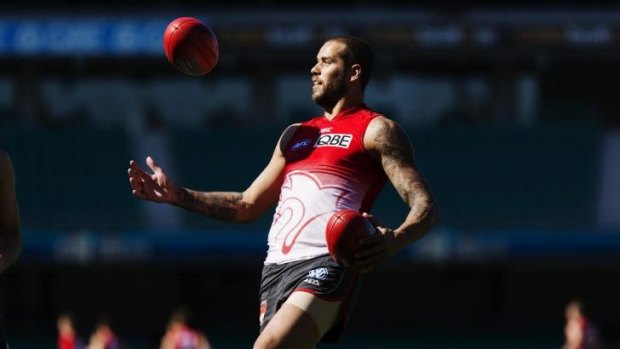 On form: Lance Franklin at training this week.