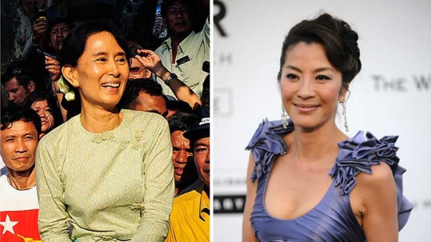 Deported and blacklisted ... Michelle Yeoh (R) will portray Aung San Suu Kyi in an upcoming film.