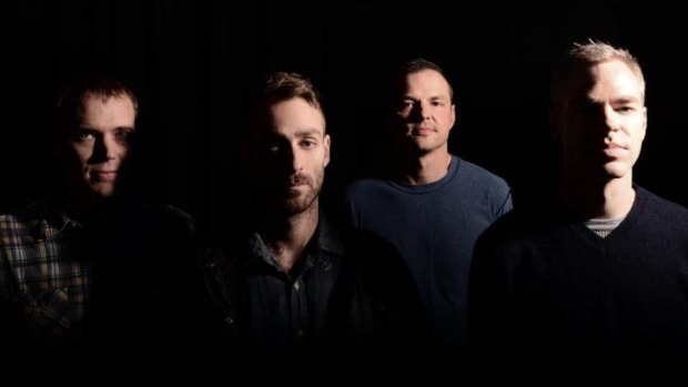 Mike Kinsella (second from left) steps into the spotlight with his American Football bandmates.