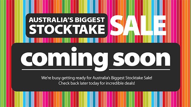Boxing Day fail: Visitors to Myer's website on Thursday received this message.