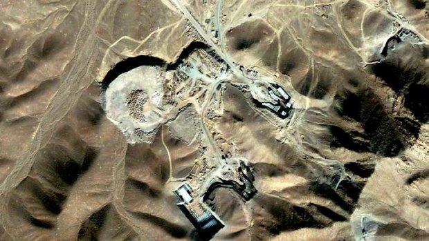 A suspected uranium-enrichment facility near Qom, 156 km southwest of Tehran, in this September 27, 2009 satellite photograph released by DigitalGlobe.
