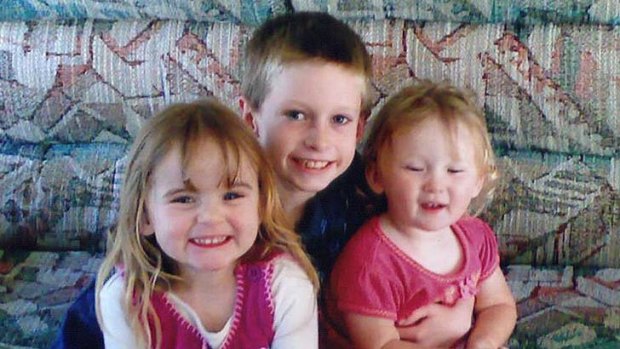 Washed away: Madison Holt, 3, and Jasmin Holt 2 and nephew Travis Bragg, 9, died when their car was swept down Piles Creek.