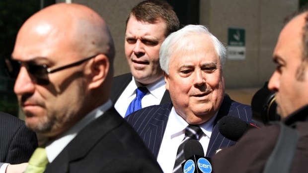 Clive Palmer arrives at the Federal Court to be questioned over the collapse of Queensland Nickel.