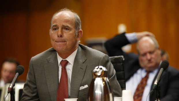IOOF chief executive Chris Kelaher before the Senate inquiry in 2015. The company has lost two senior executives in quick succession.