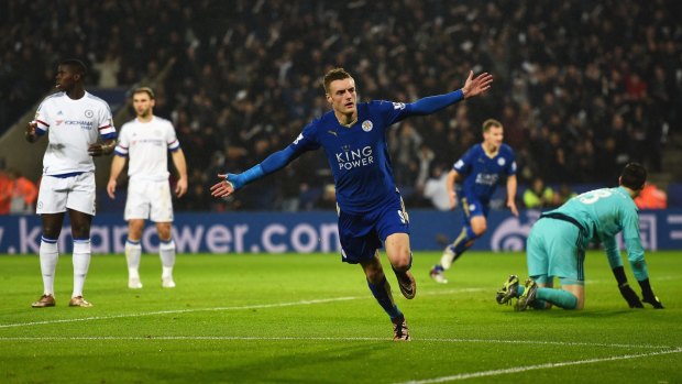 Jamie Vardy of Leicester City: English Premier League fans will be keen on details about Optus' broadcast plans.