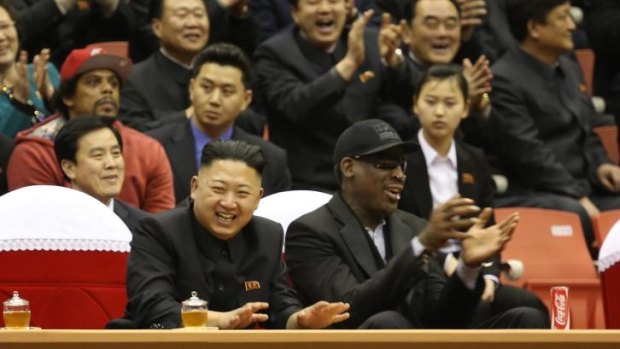 North Korean leader Kim Jong-un and Dennis Rodman  in Pyongyang in February.