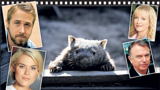 The formula ... Blue the wombat with, clockwise from top left, Ryan Gosling, Rebecca Gibney, Sam Neill, and Rachael Taylor.