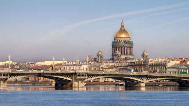 The Neva River in St Petersburg, Russia.