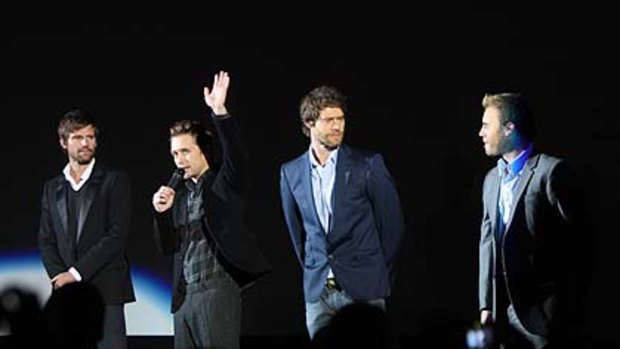 Jason Orange, Mark Owen, Howard Donald and Gary Barlow of Take That - on stage last November.