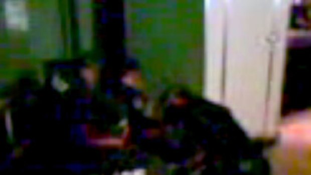 Caught on camera ... a still from the mobile phone footage of the brawl.
