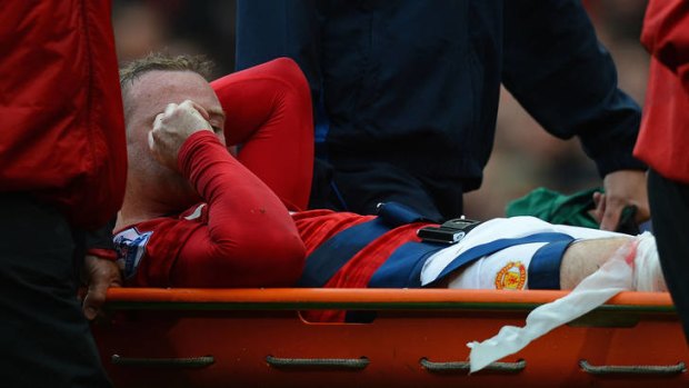 Nasty injury ... Wayne Rooney.
