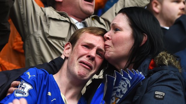 The whistle blows and the possibility of a title win is too much for this Leicester fan to bear.