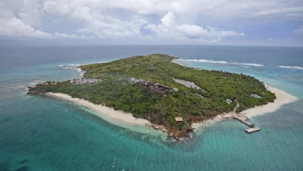 Striking it rich … the remains of the burnt-out house on Necker Island that was struck by lightning.