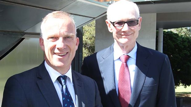 $20 million donation ... engineering services magnate John Grill, right, with Michael Spence.