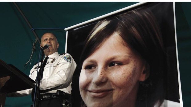 Police Chief Tom Adkins speaks during a vigil for Zahra Baker.