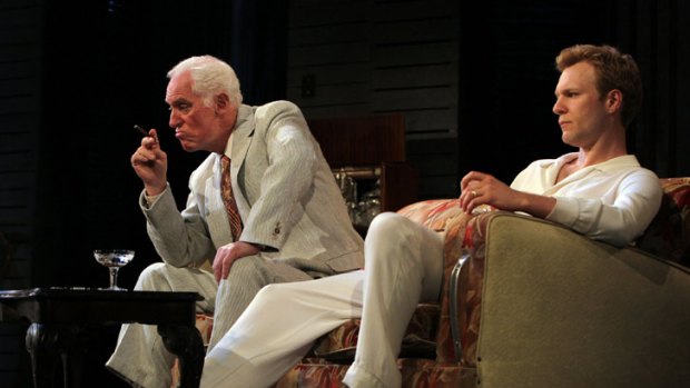 John Stanton as Big Daddy and Tom O'Sullivan as Brick in a scene from 'Cat On a Hot Tin Roof'.