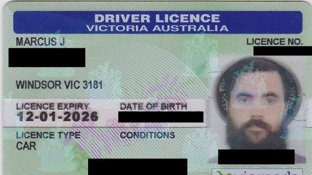 The licence showing Pastafarian Marcus Bowring wearing a spaghetti strainer on his head.